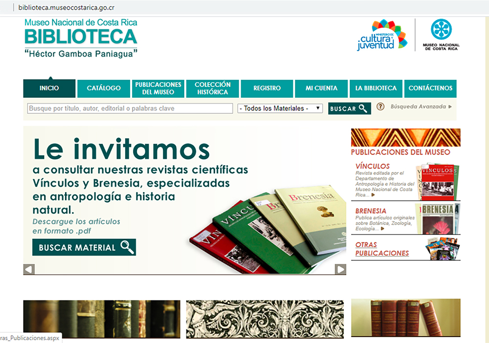 A la biblioteca virtual puede acceder a través de la dirección biblioteca.museocostarica.go.cr