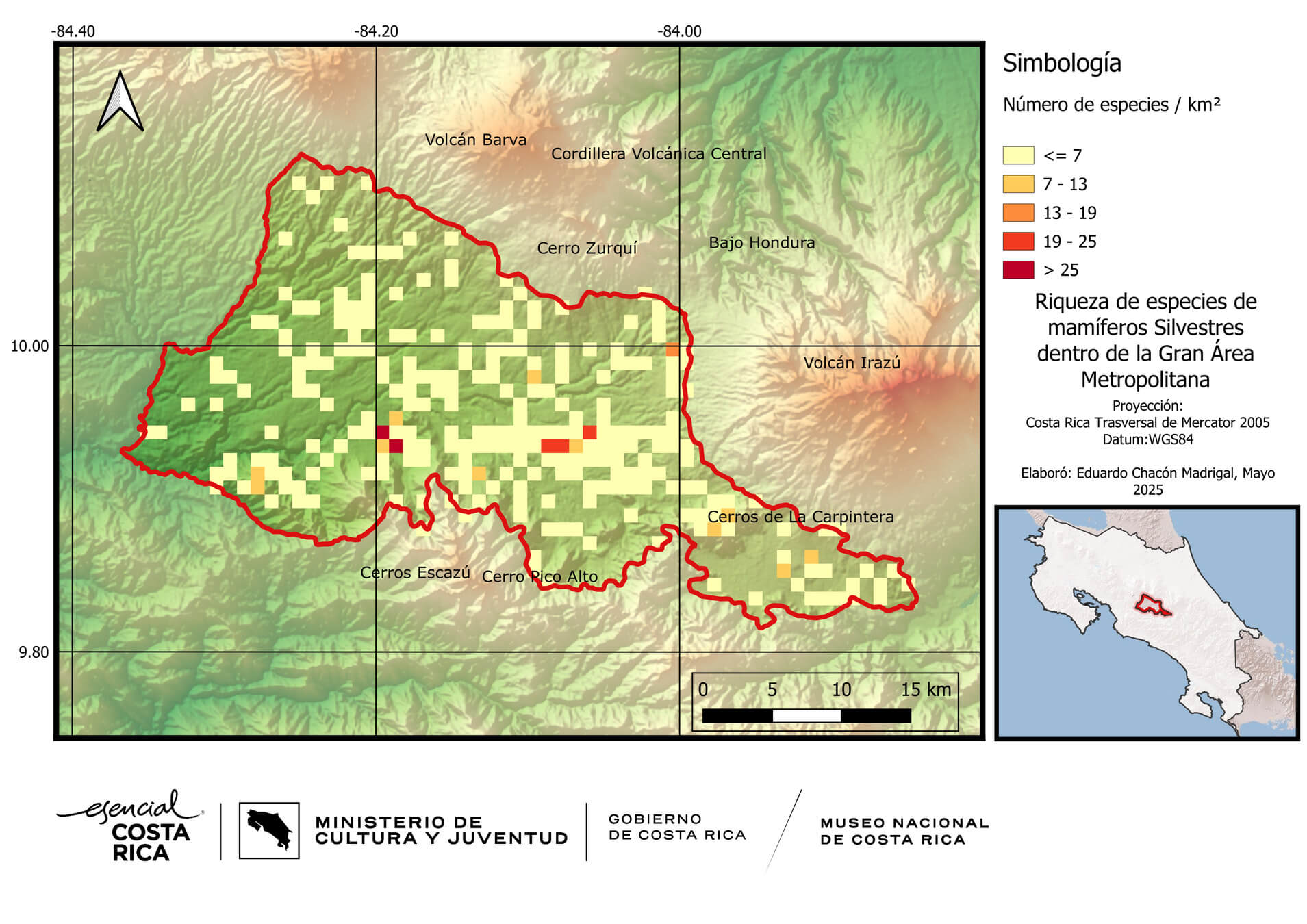 Riqueza de especies de mamíferos en la Gran Área Metropolitana
