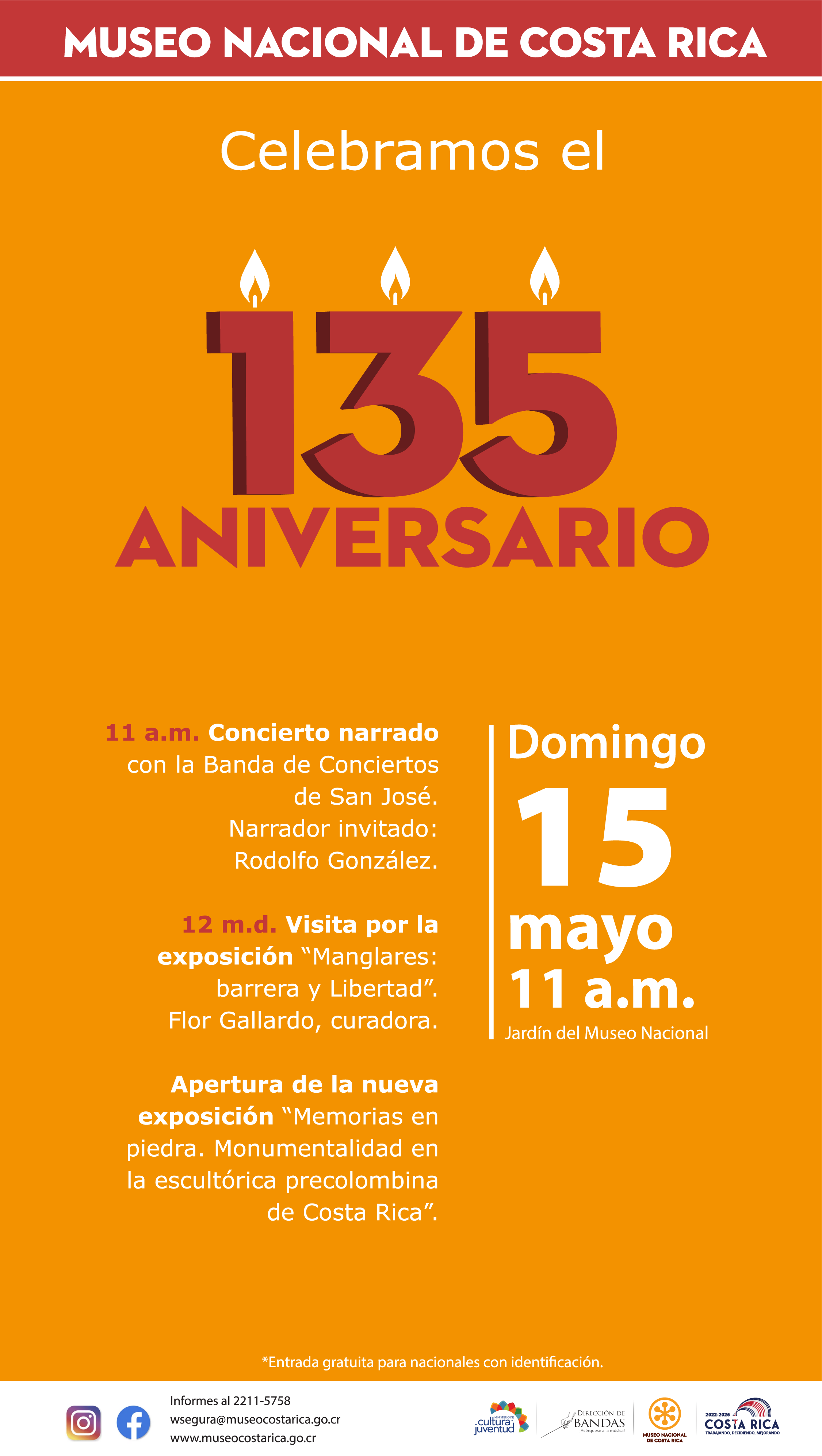Invitación al 135 aniversario del Museo Nacional