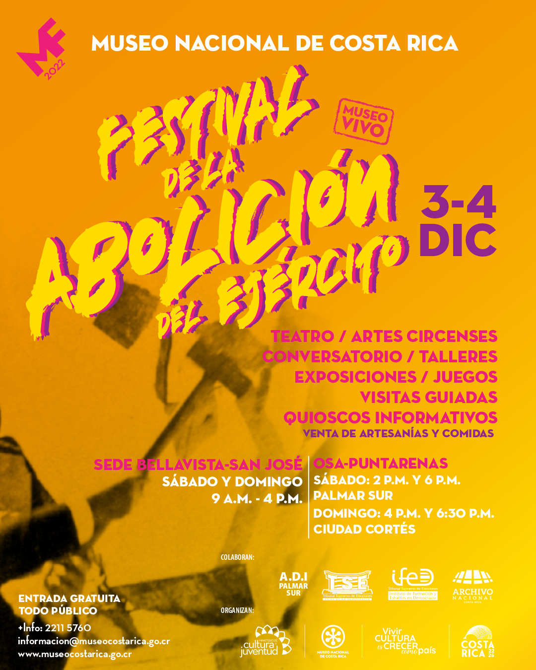 Festival de la Abolición del Ejército- Museo Nacional de Costa Rica 2022