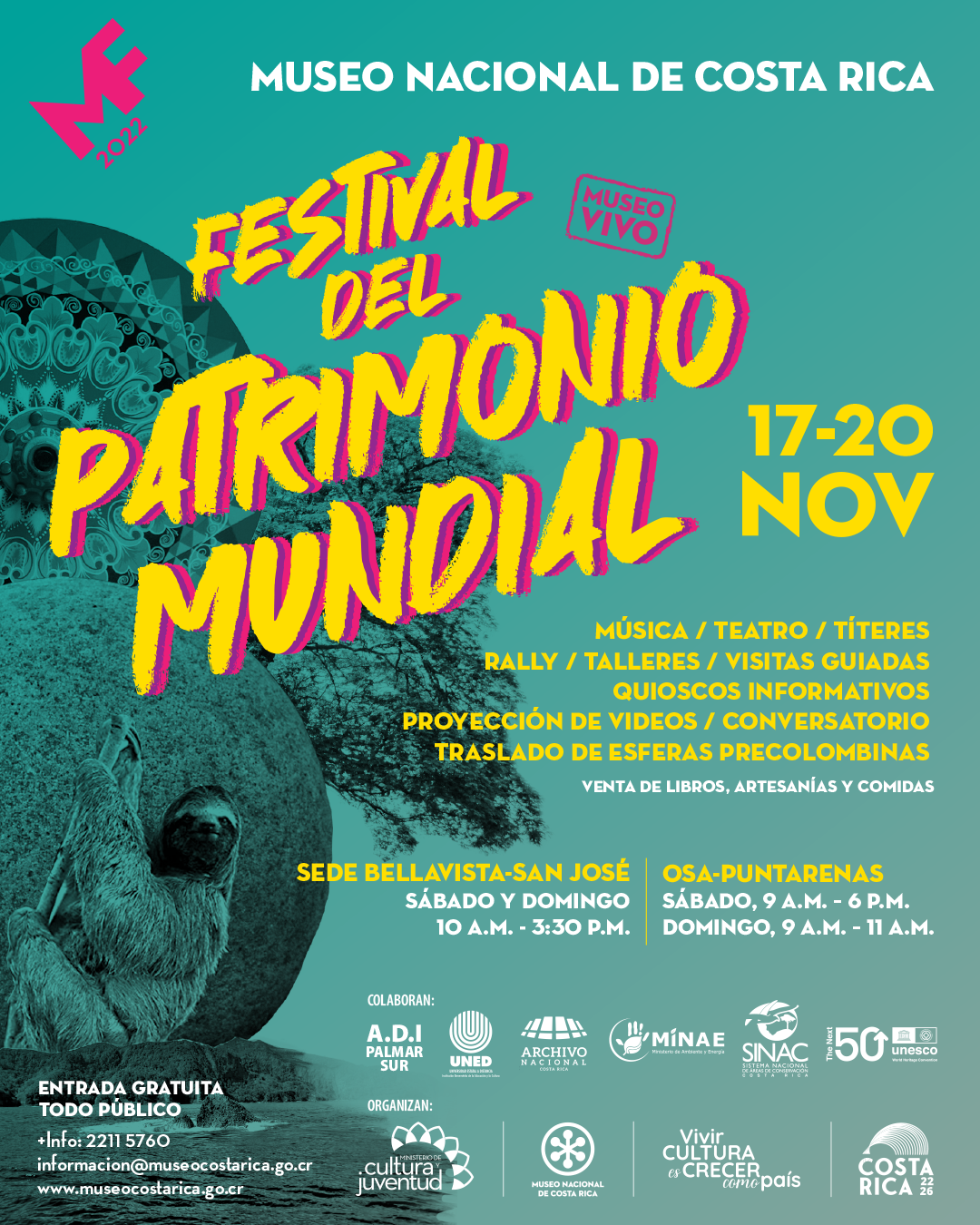 Festival del Patrimonio Mundial - Museo Nacional de Costa Rica 2022