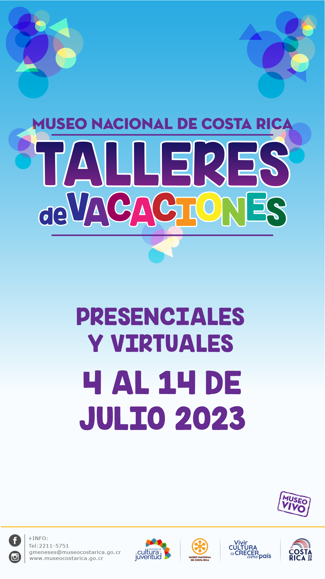Talleres julio 2023 Museo Nacional de Costa Rica