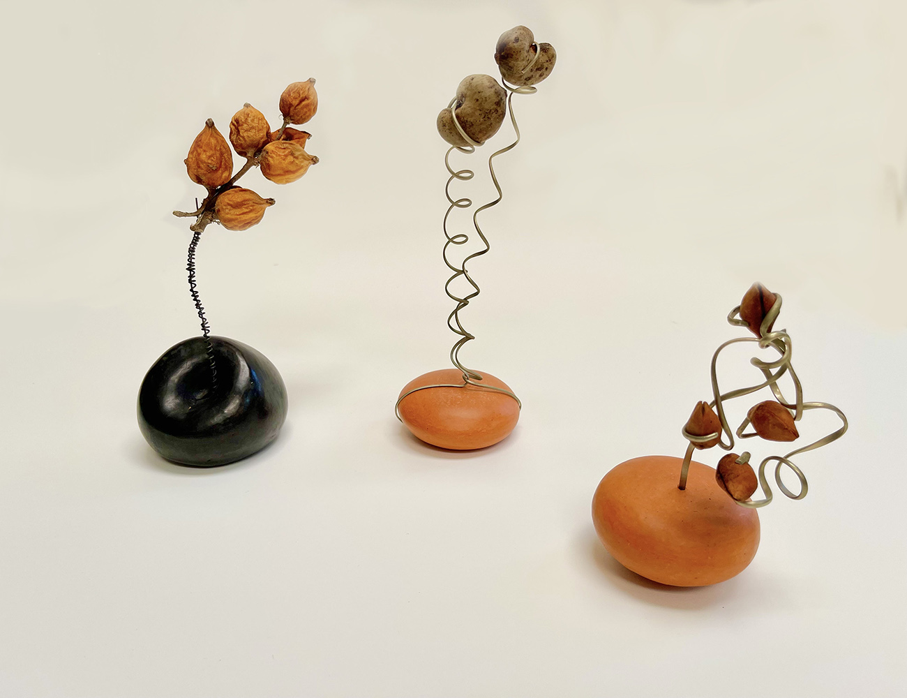 Esculturas con semillas