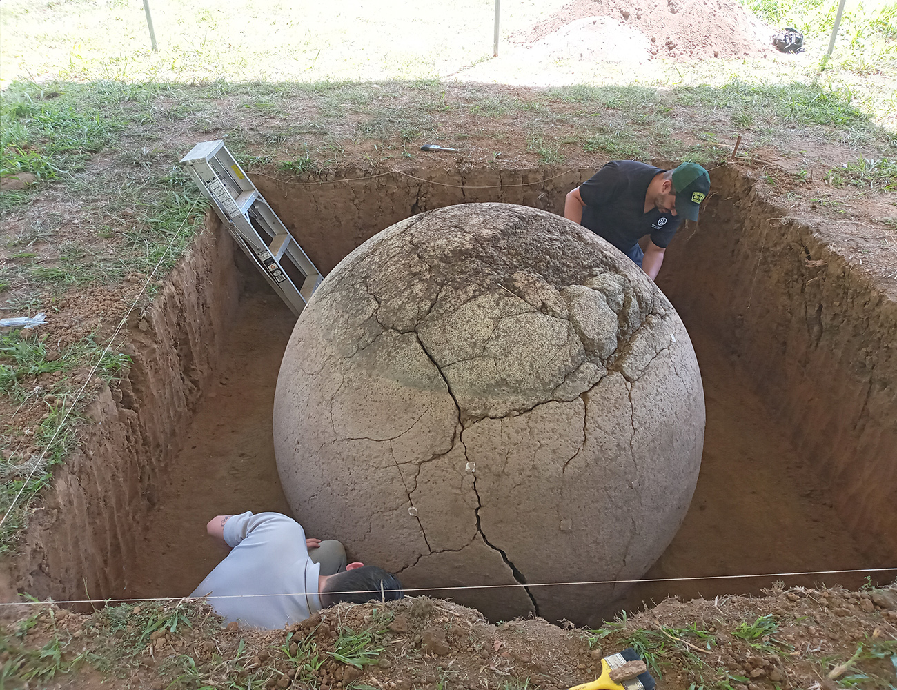 La esfera B antes del proceso de restauración