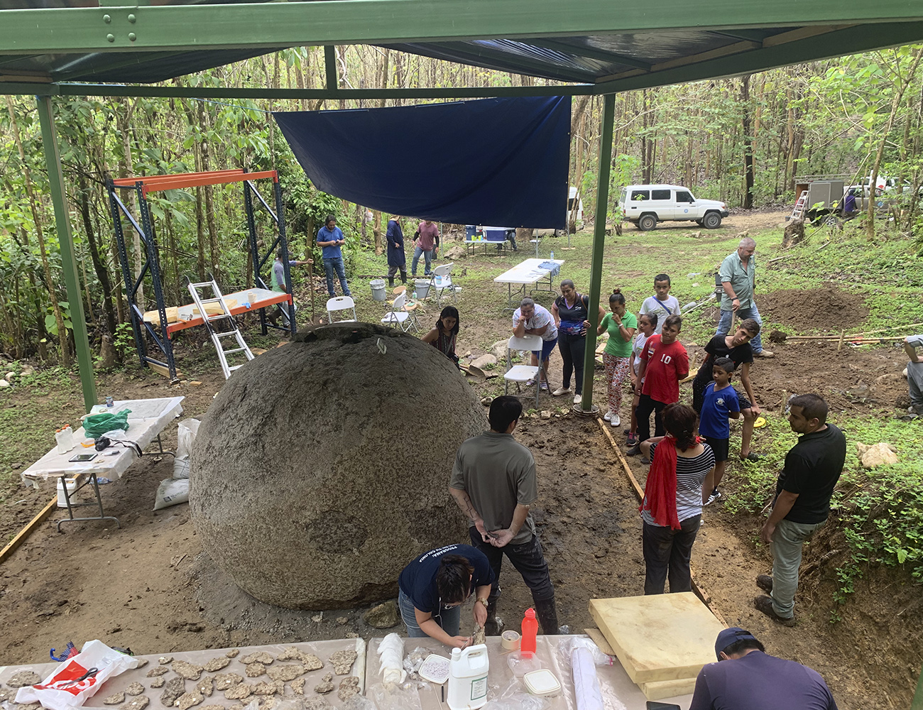 Trabajos de restauración en el monumento arqueológico El Silencio en el 2019