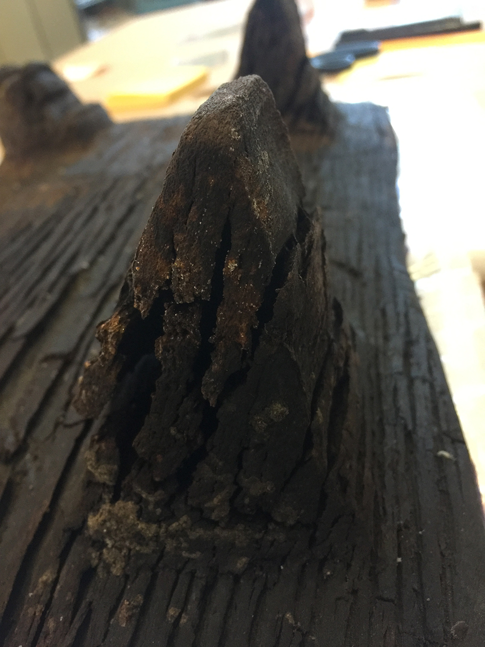 Los daños en la madera, especialmente los soportes, eran evidentes