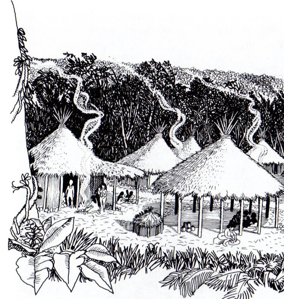 Idealización casas indígenas Sitio Tronadora