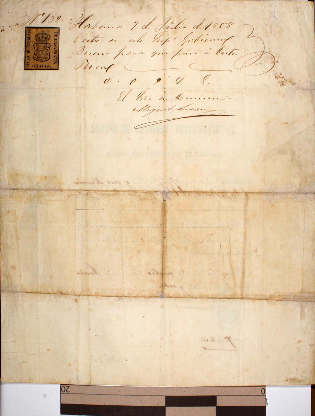 Pasaporte de Manuel María Gutiérrez