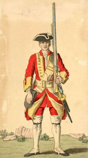 Soldado inglés siglo XVIII.