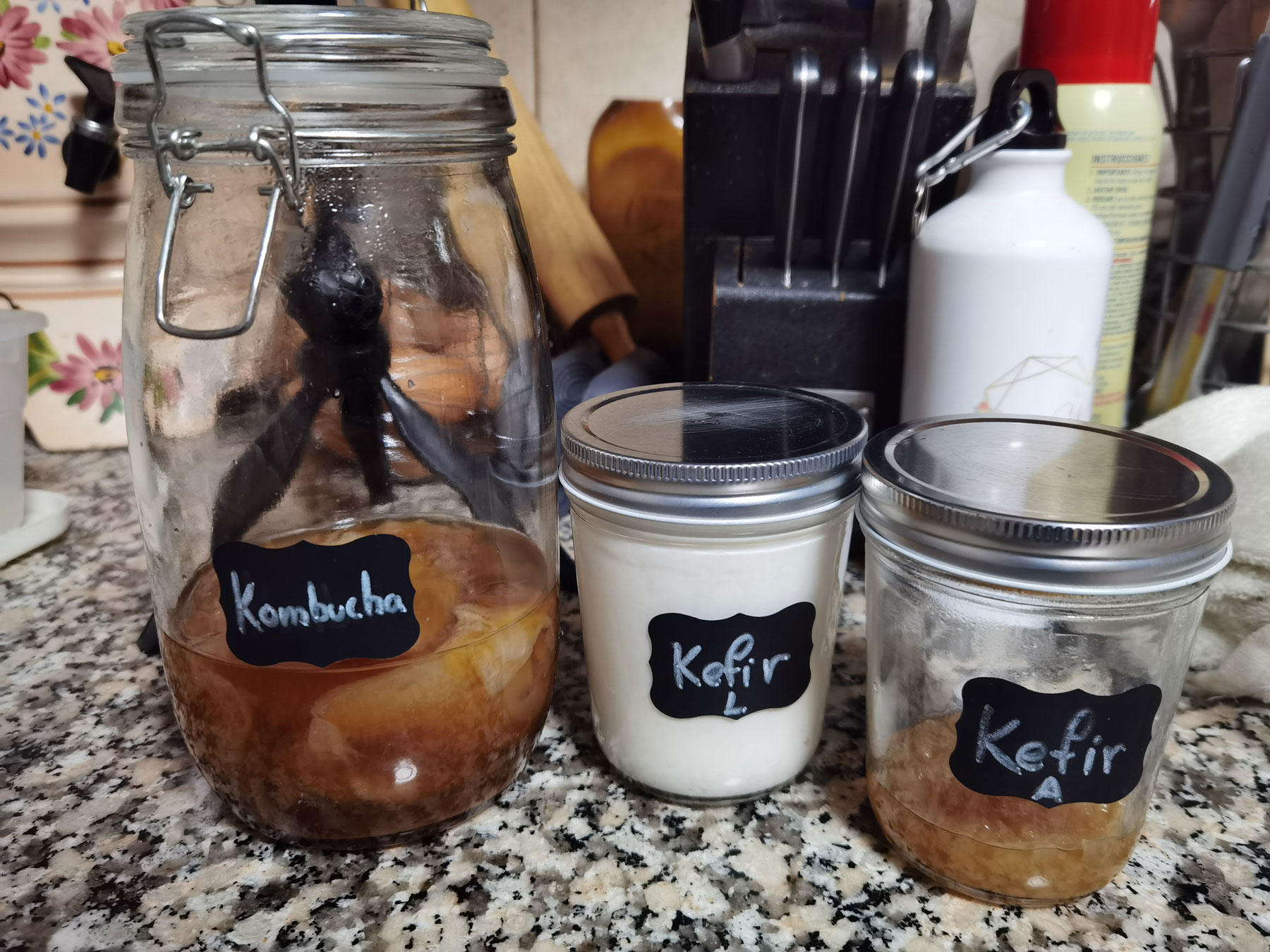 La miel aporta azúcares y minerales que benefician la elaboración de fermentos probióticos como la kombucha y el kéfir.