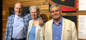 Chuck Fritsch, Cindy Walpole y Julio Peña en la exhibición Colibrí joya entre flores, en el Museo Nacional de Costa Rica. Mayo 2018.