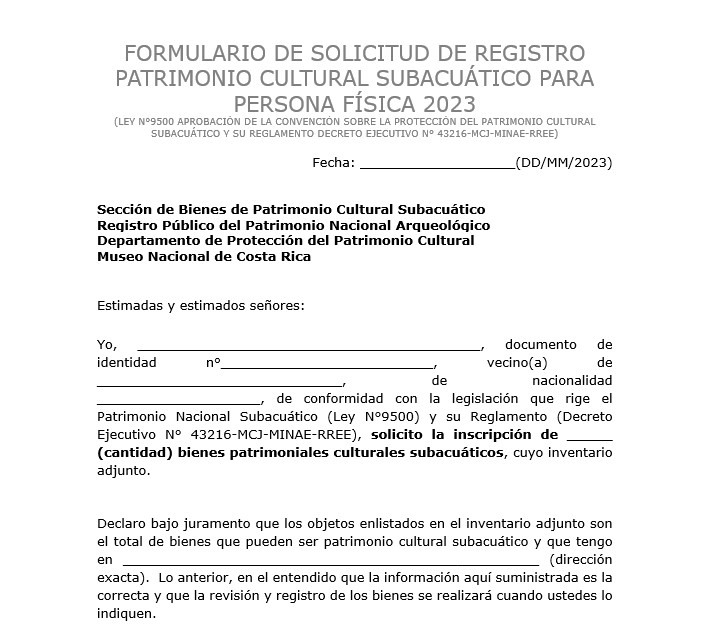 Formulario solicitud de registro PCS persona física 2023